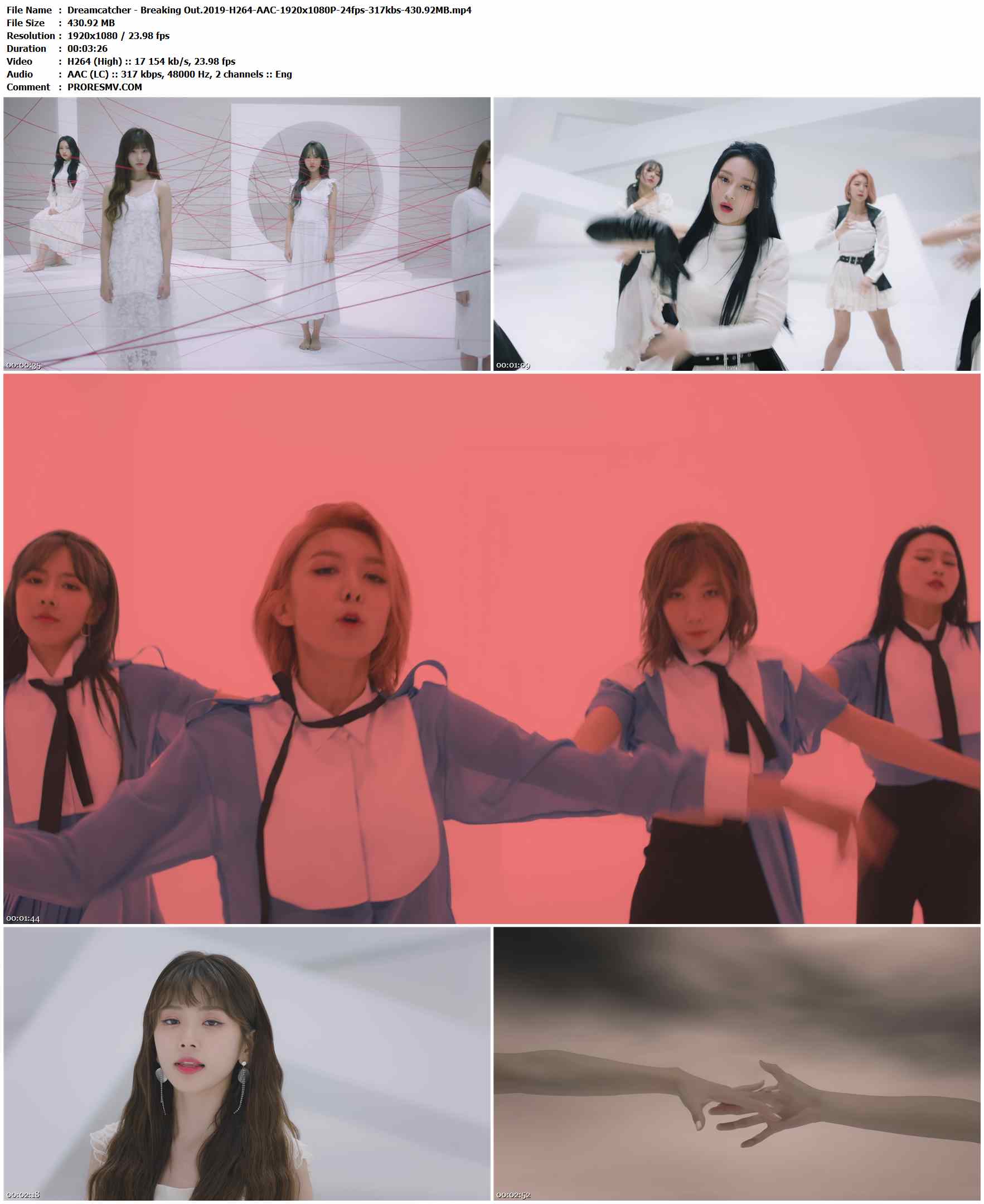 Dreamcatcher - Breaking Out.2019-H264-AAC-1920x1080P-24fps-317kbs-430.92MB官方MV_高清MV